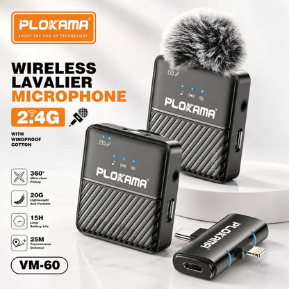 Plokama VM60 Dual Wireless Microphone for Mobile Recording