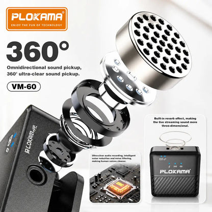 Plokama VM60 Dual Wireless Microphone for Mobile Recording