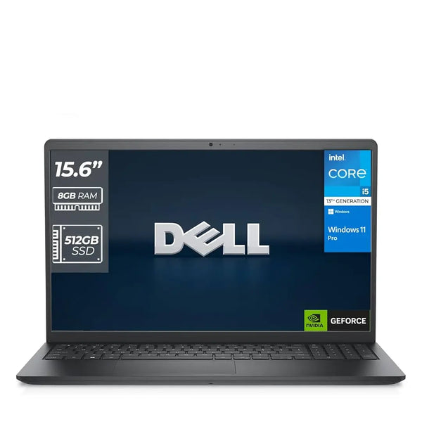 Laptop with Dell logo on a white background