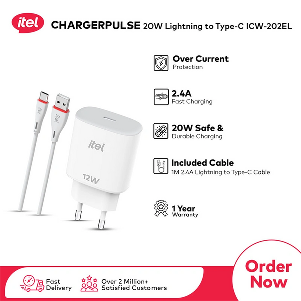 Itel 20W Type-C to Lightning Charger