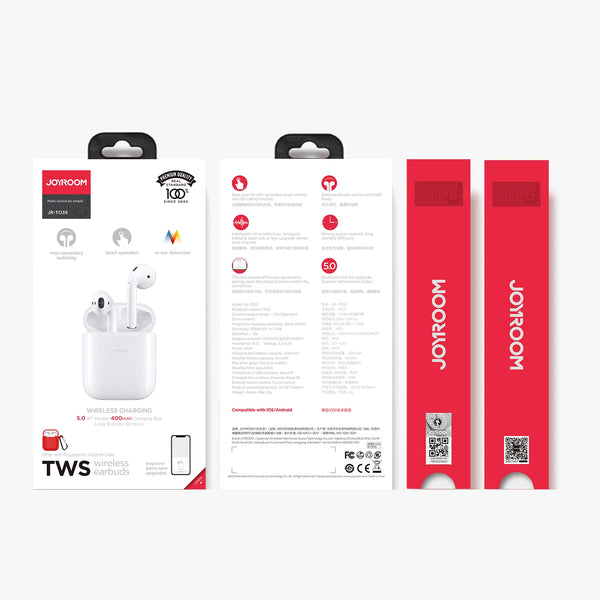 JOYROOM JR-T03S TWS WIRELESS EARBUDS WITH WINDOW (ORIGINAL)