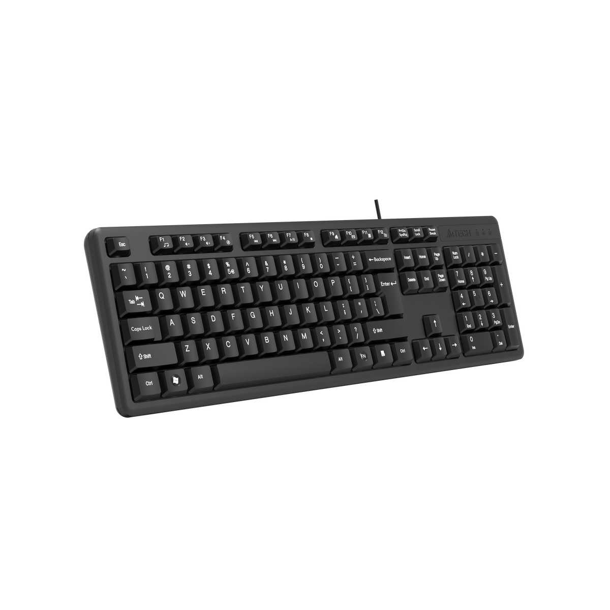 A4Tech KK-3 Wired Multimedia Keyboard – Silicon Membrane, Laser-Inscribed Keys & Splash-Proof Design