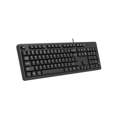 A4Tech KK-3 Wired Multimedia Keyboard – Silicon Membrane, Laser-Inscribed Keys & Splash-Proof Design