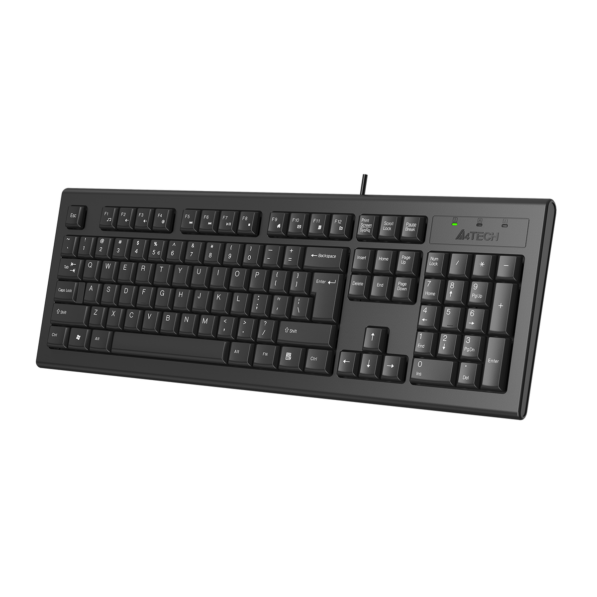 A4Tech KR-85 ComfortKey Wired Keyboard – Round-Edge Keycaps, 12 FN Multimedia Hotkeys & Spill-Resistant Design