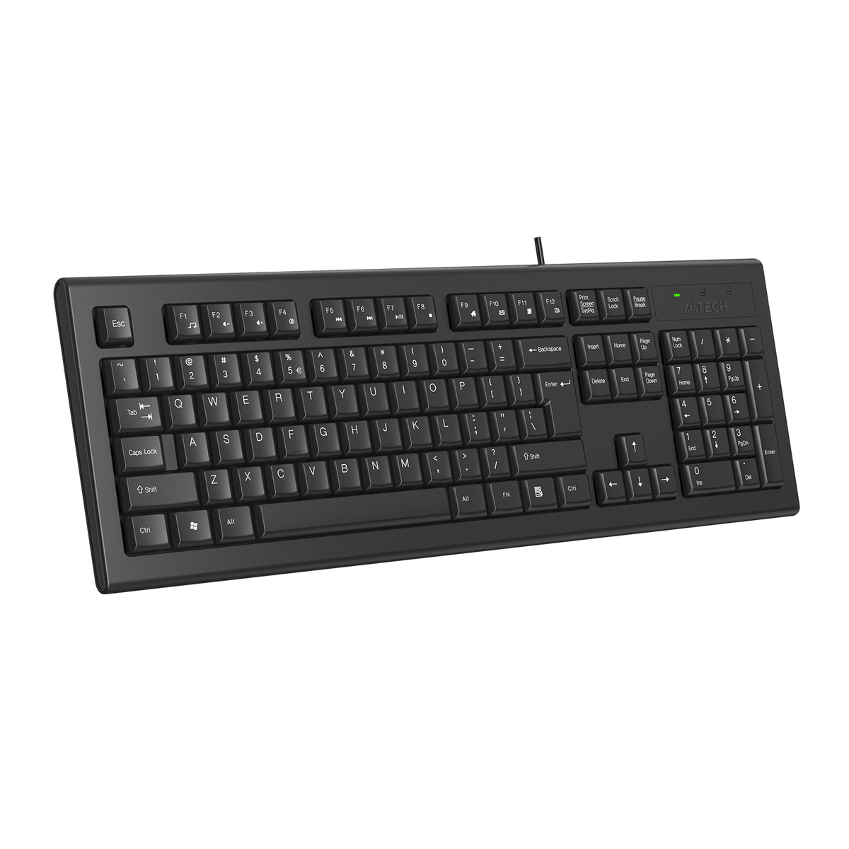 A4Tech KR-85 ComfortKey Wired Keyboard – Round-Edge Keycaps, 12 FN Multimedia Hotkeys & Spill-Resistant Design