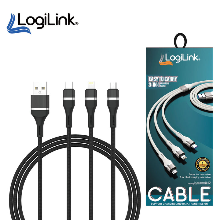 LogiLink cable set with packaging on a white background