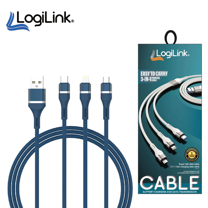 LogiLink cable with packaging on a white background