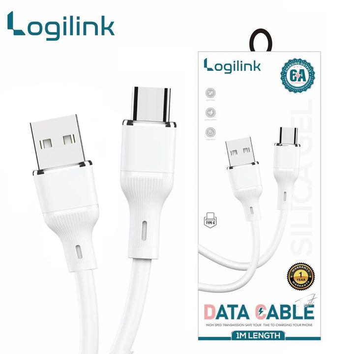 Logilink Usb To Micro Silicone Fast Charging Data Cable 1m (1 Year Warranty) White