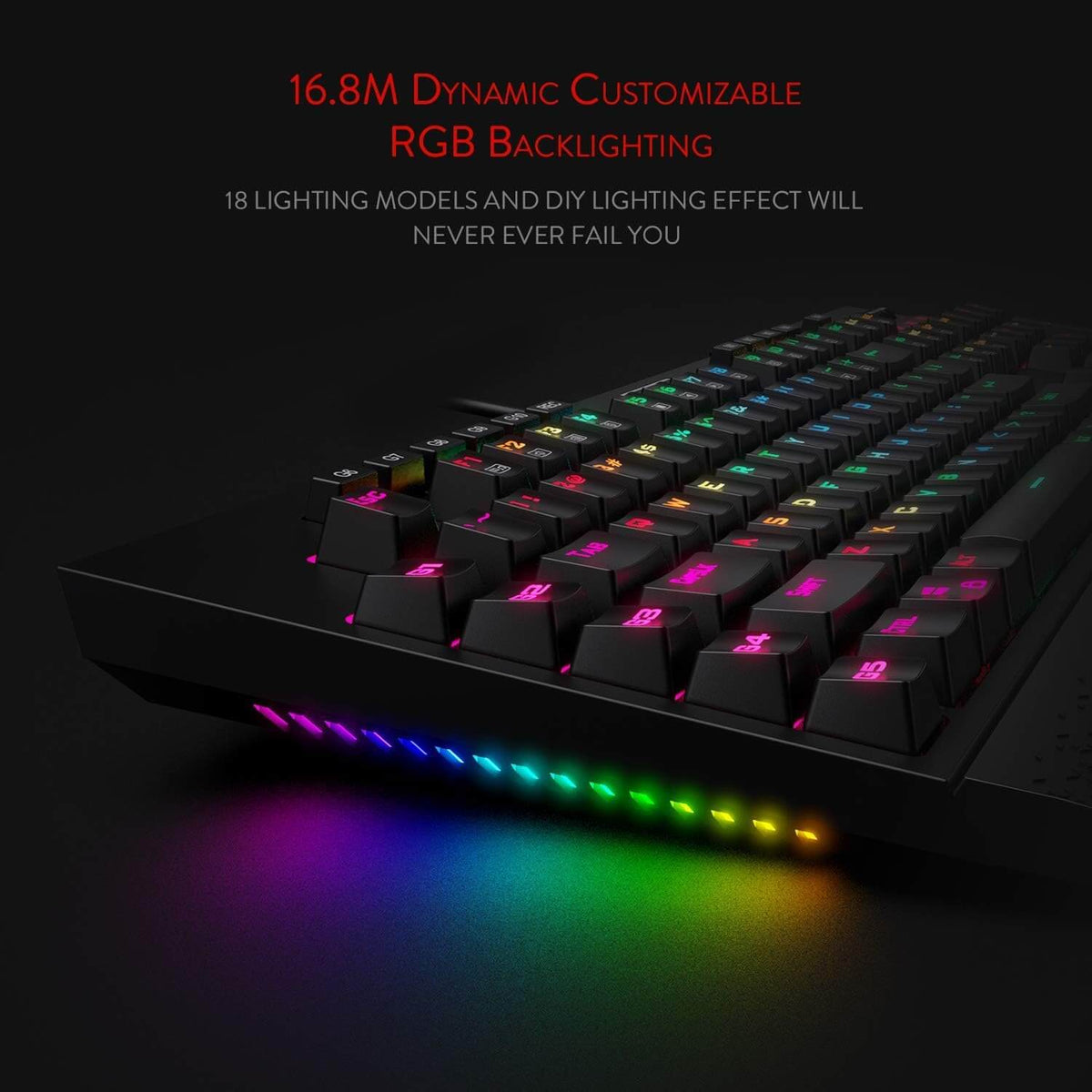 Redragon BRAHMA K-586 Mechanical Gaming Keyboard – Brown Switches, 9 Macro Keys, 4 Multimedia Shortcuts & Spill-Resistant Design