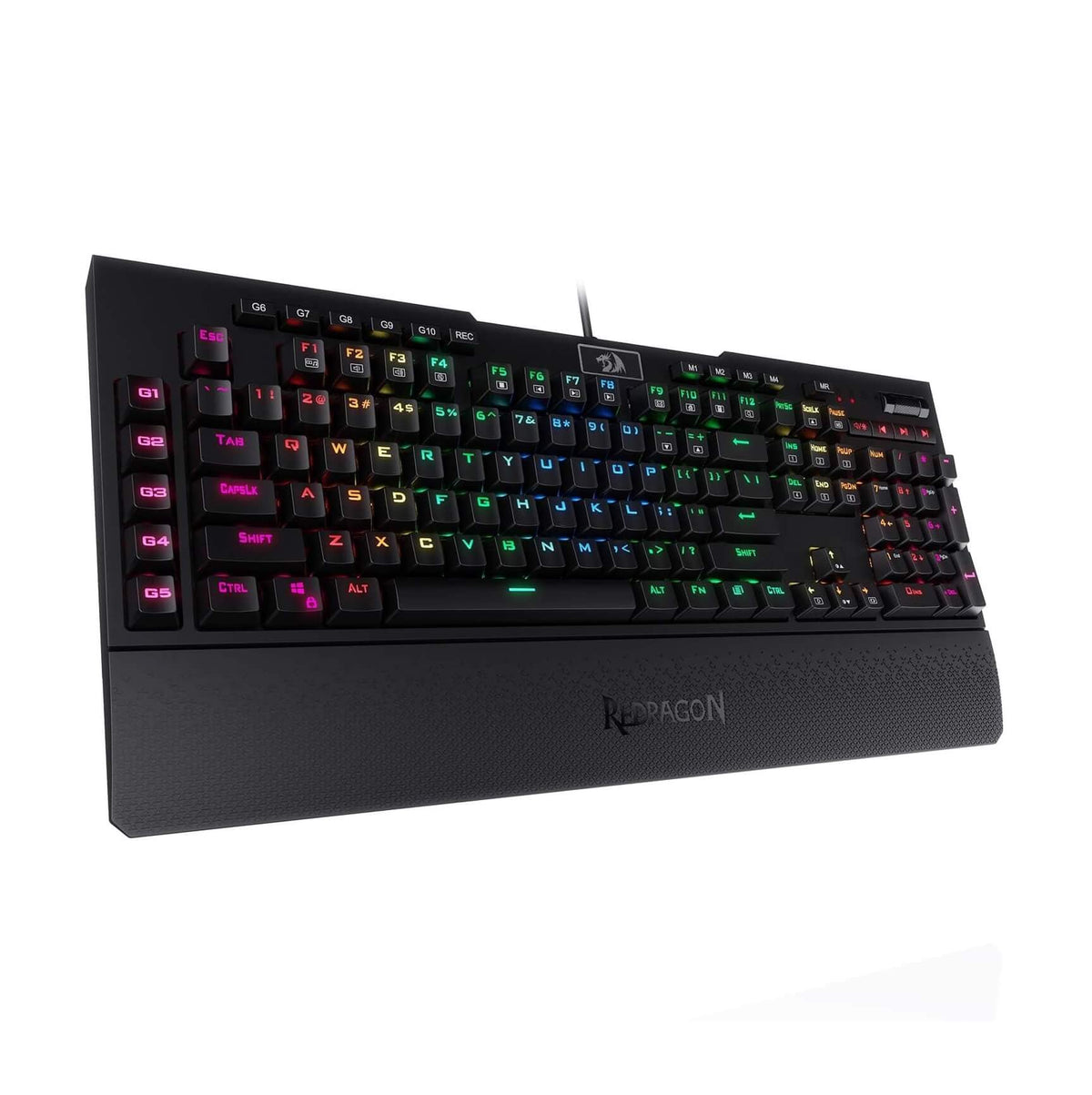 Redragon BRAHMA K-586 Mechanical Gaming Keyboard – Brown Switches, 9 Macro Keys, 4 Multimedia Shortcuts & Spill-Resistant Design