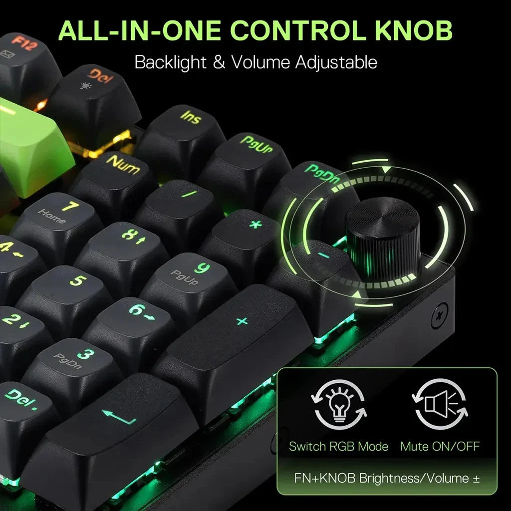 Redragon K740 DHARMA Wired Mechanical Keyboard with Linear Dragon Chant Switch (Black & Green)