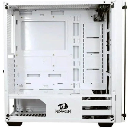 REDRAGON WHEEL JACK GC-606 White Gaming PC Case – 3 RGB Fans, Tempered Glass Side Panel & RGB Control Box