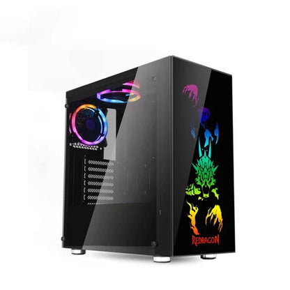 REDRAGON STEELJAW GC-608 PRO Gaming PC Case – Tempered Glass Panels, RGB Front Lighting, RGB Fans & ATX Support