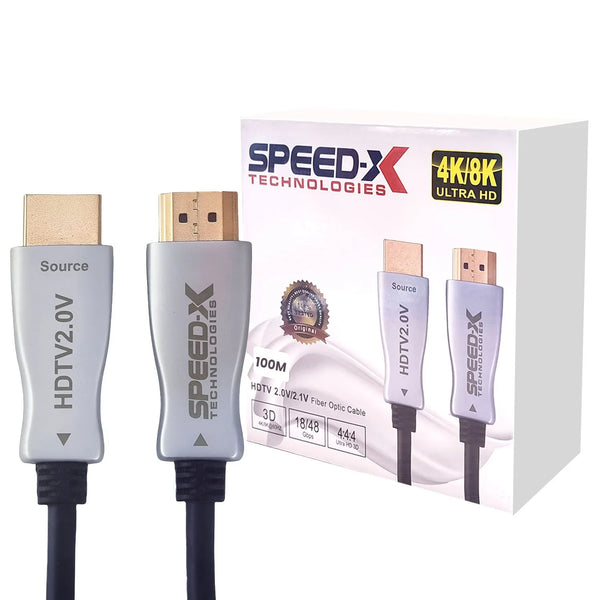 Speed-x 40m Fiber Hdmi Cable 2.0/2.1 Aoc(active Optical Cable) 30awg Copper Support 4k 8k Uhd (full Length)