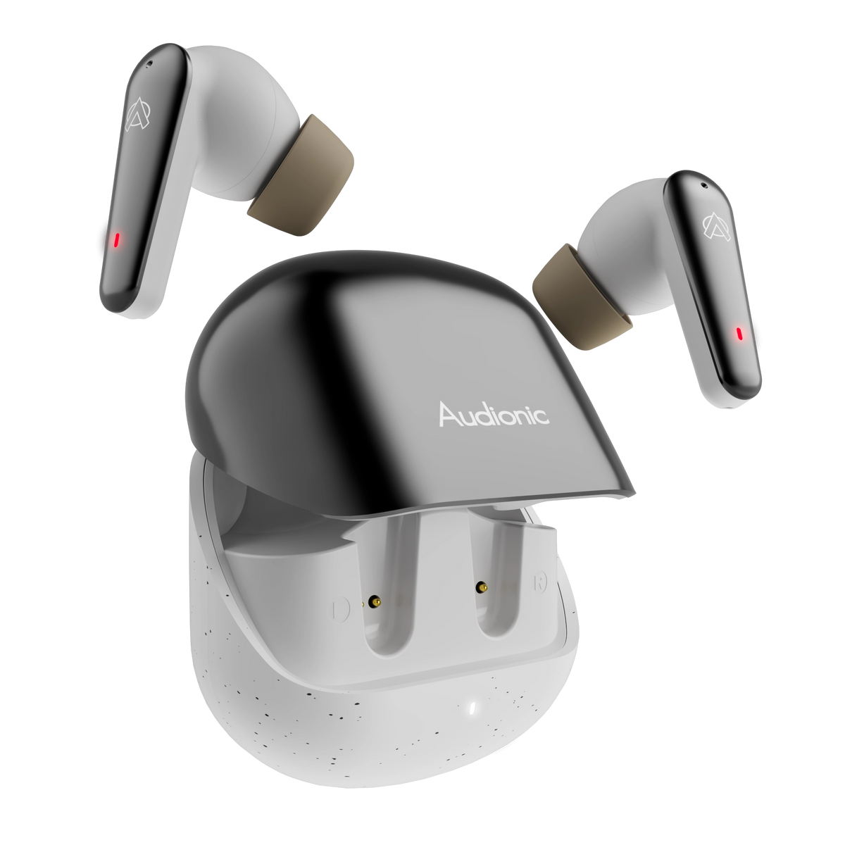 Audionic Airbud 595 Flip Earbuds – Bluetooth 5.3, Quad Mic ENC & 40-Hour Playtime
