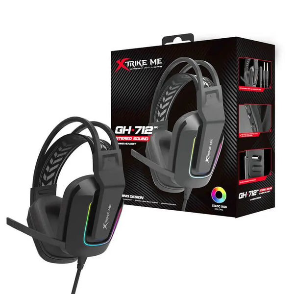 Xtrike Me Gh712 Rgb Gaming Headset With Noise Reduction Microphone White & Black