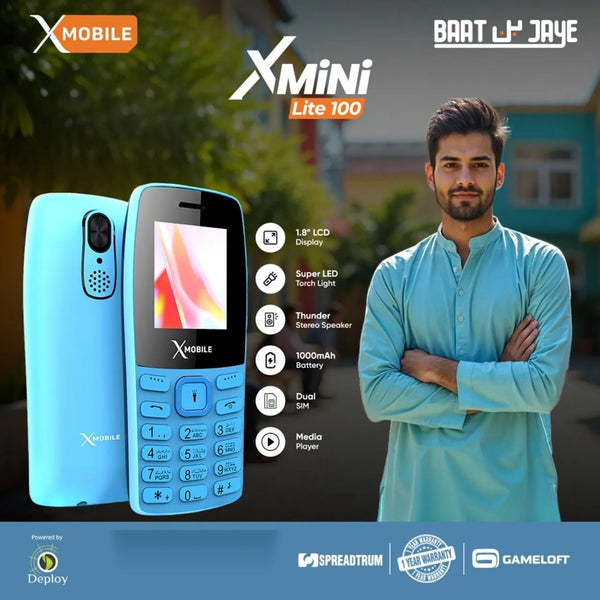 XMobile X Mini Lite 100 - Dual sim - 1.8 inch display PTA Approved