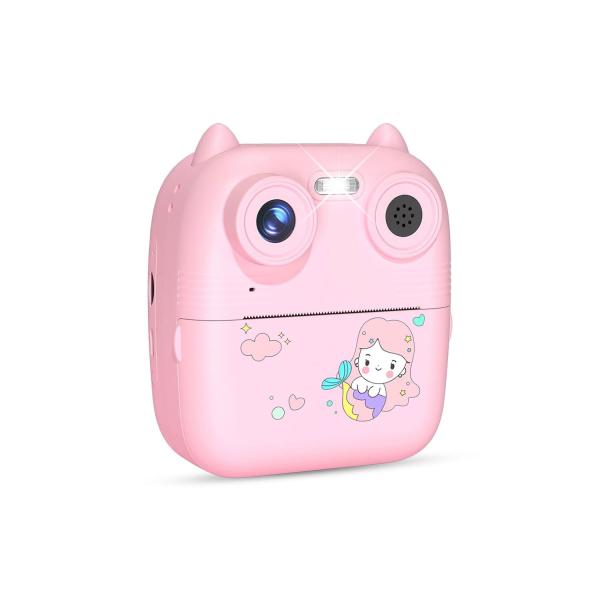 D8S Kids Digital Camera with Front & Rear Cameras, 1080P Video & Thermal Printing – Pink