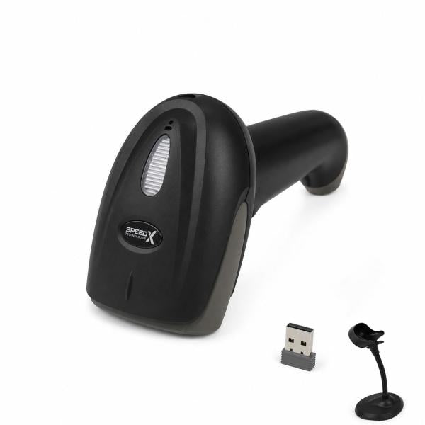 SPEED-X 60D 2D Wireless Barcode Scanner – 2.4GHz Wireless Barcode Reader with Stand