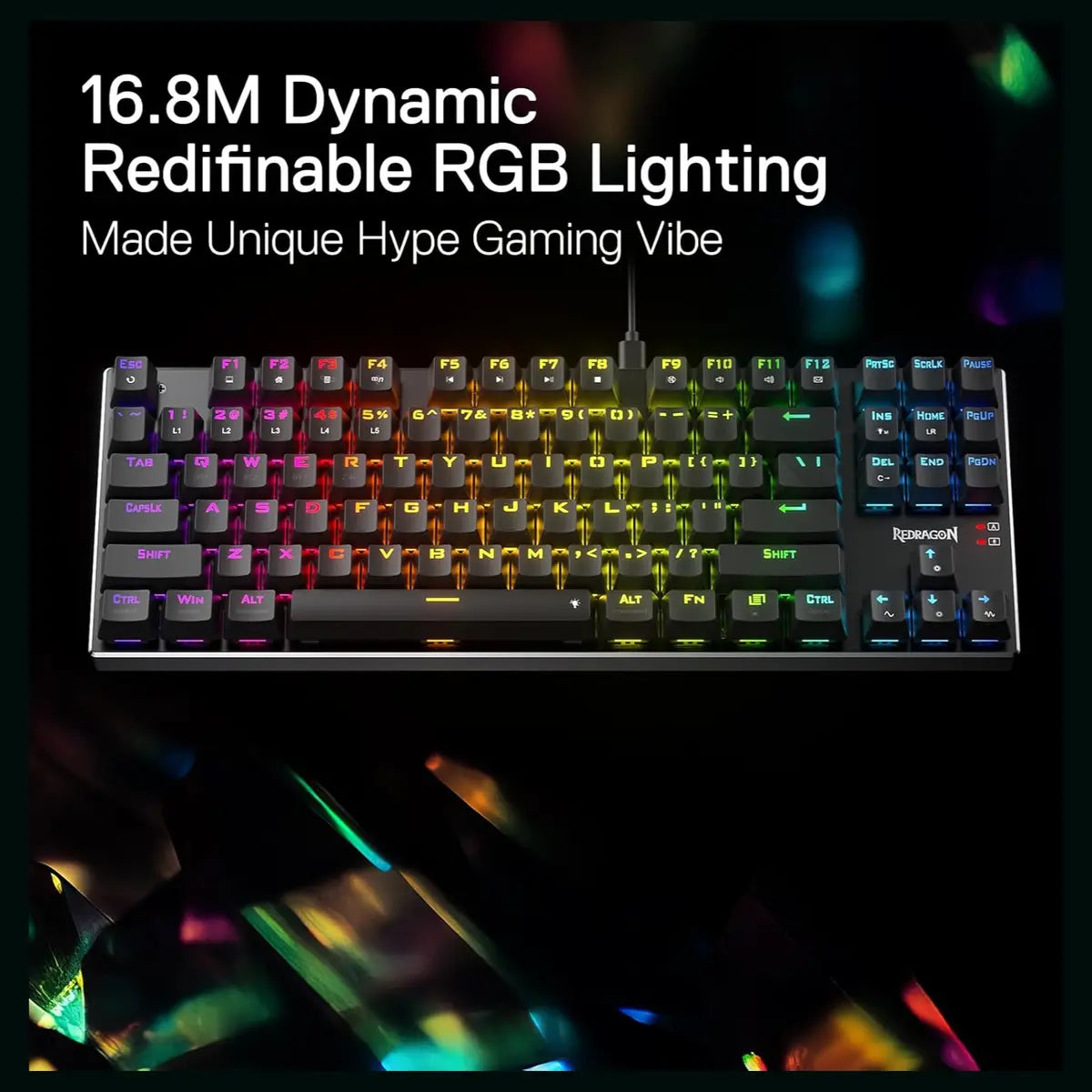 Redragon DHARMA TKL K660 RGB Wired Mechanical Gaming Keyboard – Compact Tenkeyless Design & RGB Lighting