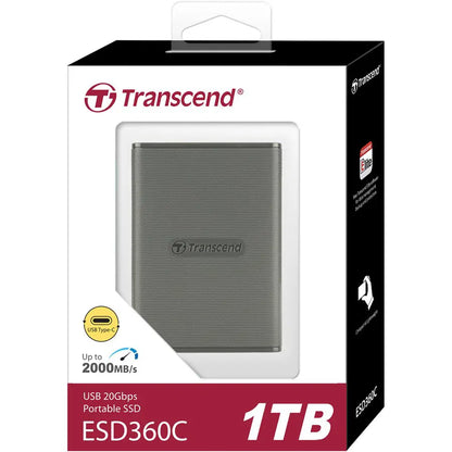 Transcend 1TB ESD360C Portable SSD – USB 20Gbps, Up to 2,000MB/s Transfer Speed