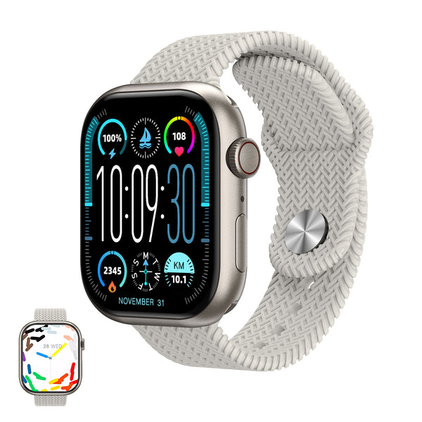 HK9 PRO+ SERIES 9 AMOLED SCREEN AI WATCH FACE SMART WATCH WITH Wearfit Pro APP White