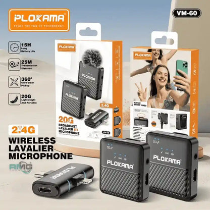 Plokama VM60 Dual Wireless Microphone for Mobile Recording