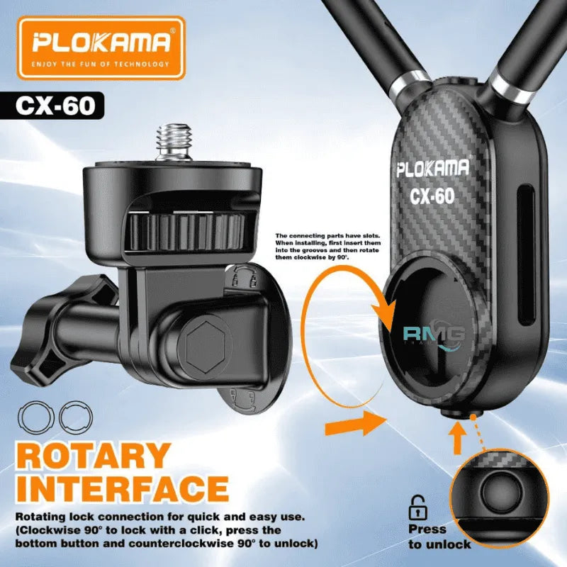Plokama CX-60 Flexible Silicone Neck Phone Mount for Hands-Free Vlogging