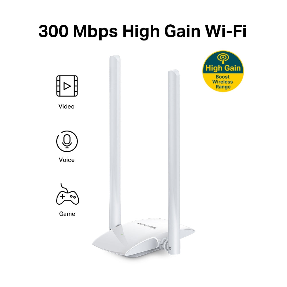 Mercusys MW-300UH 300Mbps High-Gain USB Wi-Fi Adapter