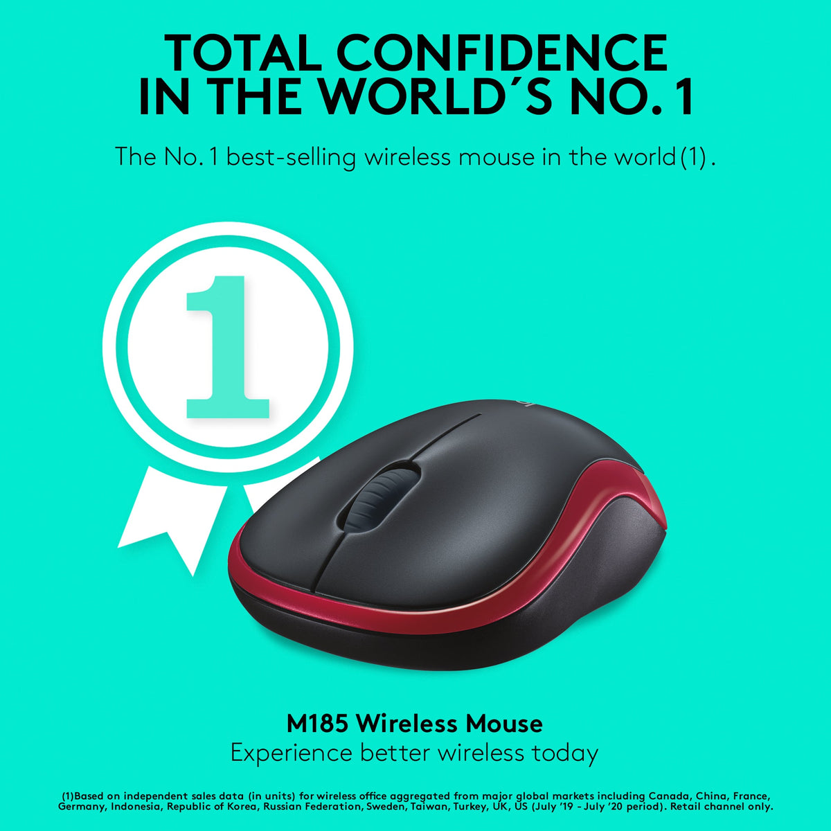 Logitech M185 Wireless Mouse – 2.4GHz, 10m Range, Optical Tracking & 12-Month Battery Life