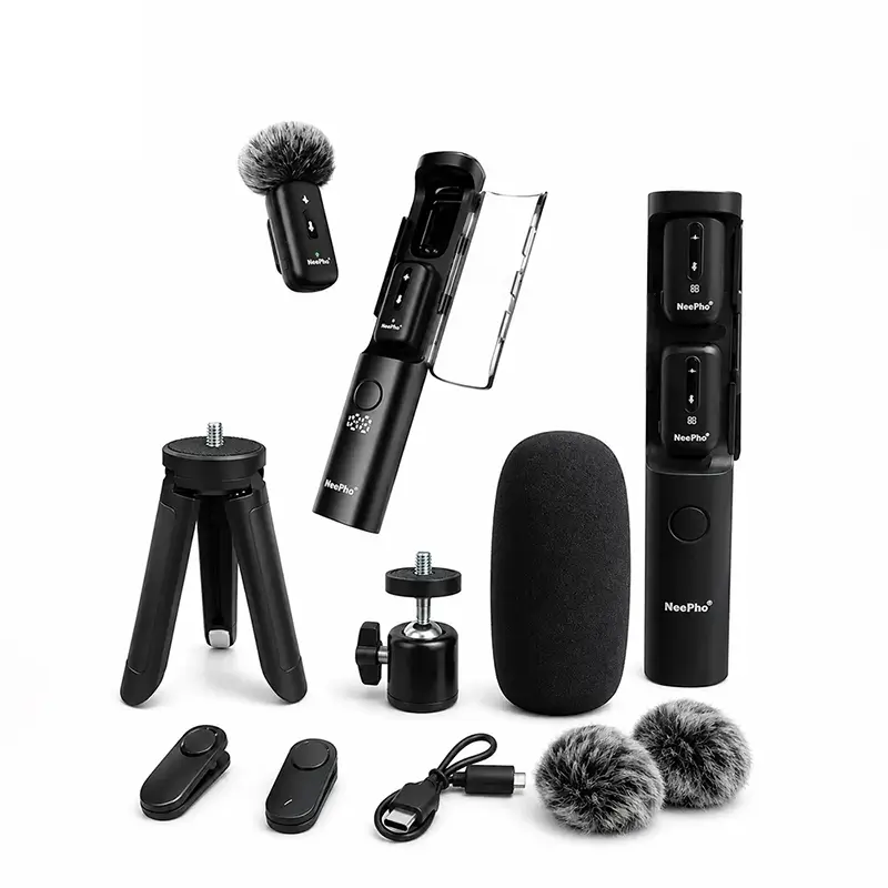 NeePho NP-63 Wireless Mini Lavalier Microphone – Noise Reduction, Auto Connection & Type-C/iOS Compatibility