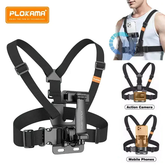 Plokama CX-10 Adjustable Chest Mount Phone Holder with 360° Rotating Clip
