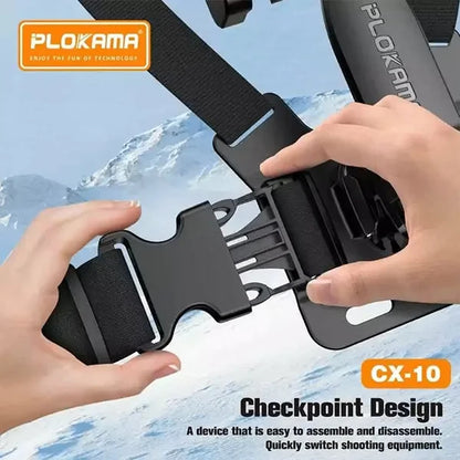 Plokama CX-10 Adjustable Chest Mount Phone Holder with 360° Rotating Clip