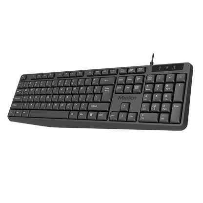Meetion K200 Membrane USB Wired Keyboard - Black