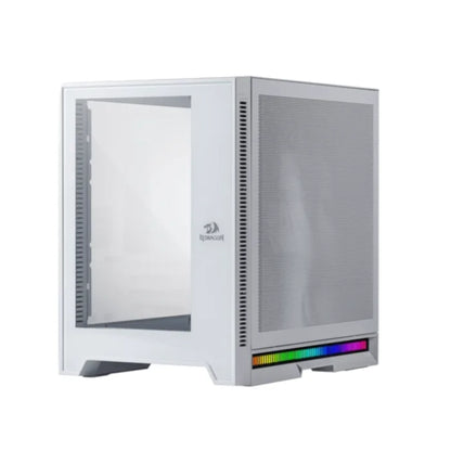 REDRAGON HOT ROD GC-MC211W White Gaming PC Case – Tempered Glass Panels, High Airflow Design, 240mm Radiator Support & RGB Lighting