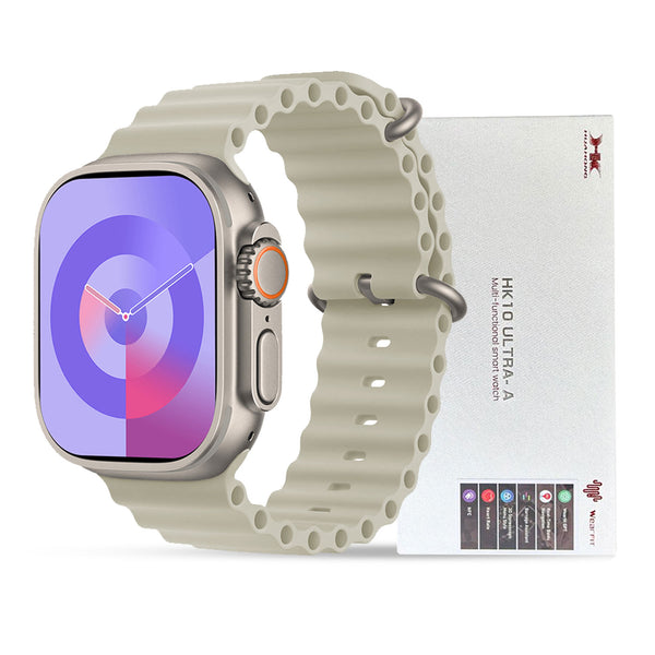 HK10 ULTRA-A SMARTWATCH 2.02 INCHES LARGE SCREEN WITH WEARFIT PRO APP 2 STRAPS SILVER