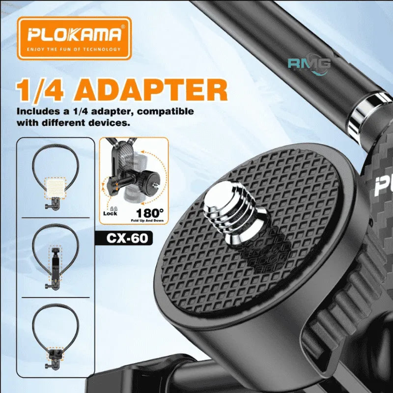 Plokama CX-60 Flexible Silicone Neck Phone Mount for Hands-Free Vlogging
