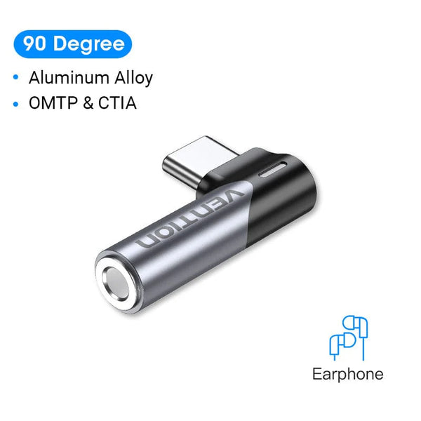 Vention USB-C Male to 3.5mm Female Audio Adapter Aluminum Alloy Type