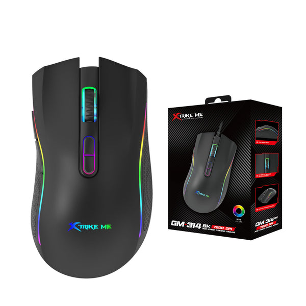 XTRIKE ME GM-314 BK WIRED GAMING MOUSE BLACK & White