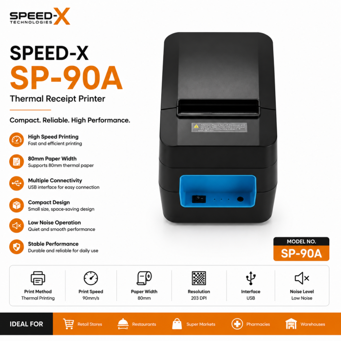 Speedx Sp-90a Bt+wifi+usb Thermal Receipt 80mm High Print Speed