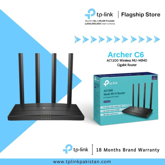 TP-Link Archer C6 AC1200 MU-MIMO Dual-Band Gigabit Wi-Fi Router TP-Link Archer C6 AC1200 MU-MIMO Dual-Band Gigabit Wi-Fi Router
