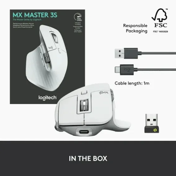 Logitech MX Master 3S Wireless Performance Mouse – Pale Grey Logitech MX Master 3S Wireless Performance Mouse – Pale Grey