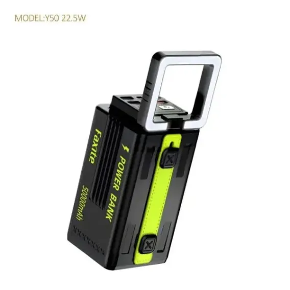 FAXITE Y50 50000MAH 22.5W FAST CHARGING PORTABLE POWER BANK WITH LED LIGHT BLACK