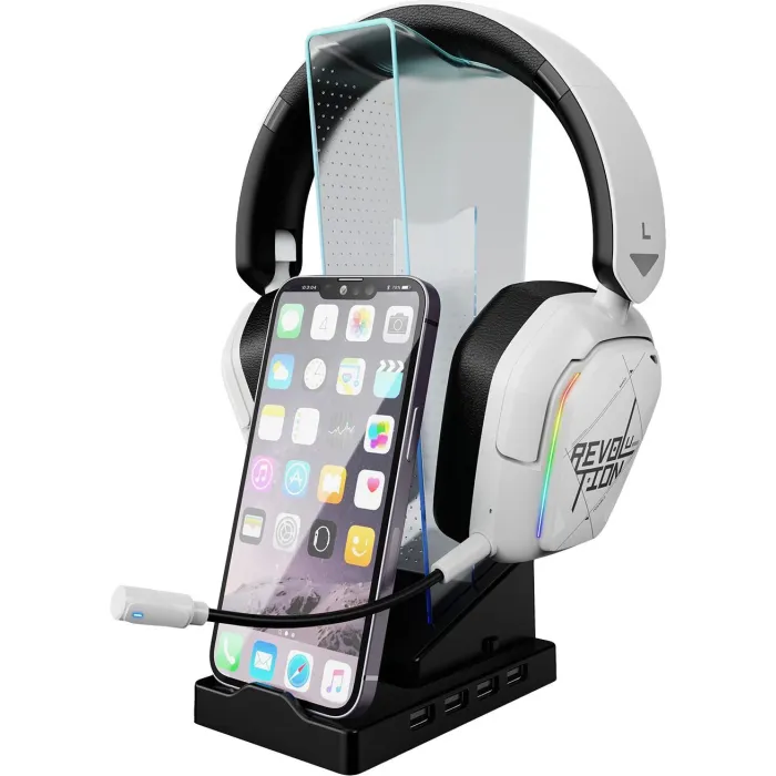 XTRIKE ME HT-09 HEADSET & PHONE STAND WITH 4 USB PORT AND LED LIGHT