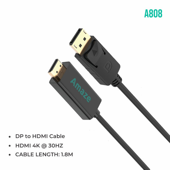 AMAZE DP TO HDMI 4K ADAPTER CABLE A808