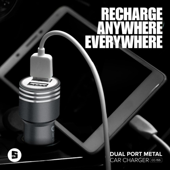SPACE CC-155 DUAL USB PORT METAL Car Charger SPACE CC-155 DUAL USB PORT METAL Car Charger