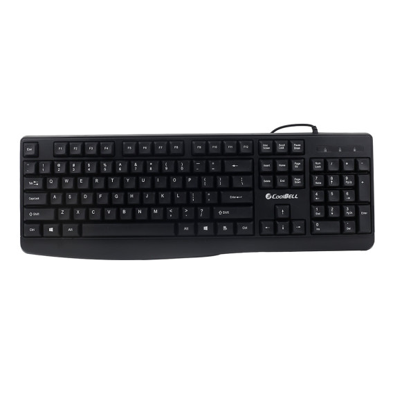 CoolBell Typix Wired Keyboard – High Precision Typing, Ergonomic Low-Profile Design & Durable Quiet Keys