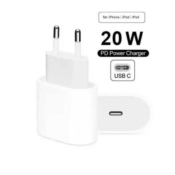 IPHONE USB-C PD 20W POWER ADAPTER CHARGER 2 PIN (EU PIN)