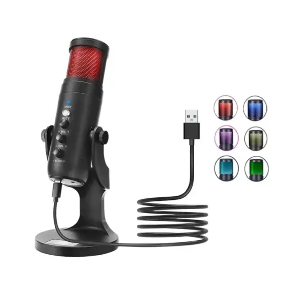 Jmary Mc-pw9 RGB Professional Usb Microphone For Podcasting With Noise Reduction Jmary Mc-pw9 RGB Professional Usb Microphone For Podcasting With Noise Reduction