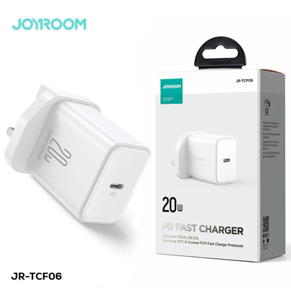 JOYROOM-TCF06 Flash Series PD 20W Single-Port Charger-White (UK) JOYROOM-TCF06 Flash Series PD 20W Single-Port Charger-White (UK)